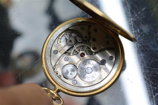 An 18ct gold dress pocket watch, retailed by Hamilton, Calcutta.